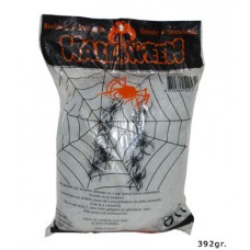 Halloween: Spinnenweb met spinnen  100 gr - 500 gr wit